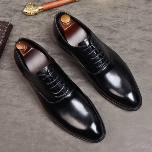 Mens Genuine Leather Oxford Dress Shoes for Formal Business and Wedding